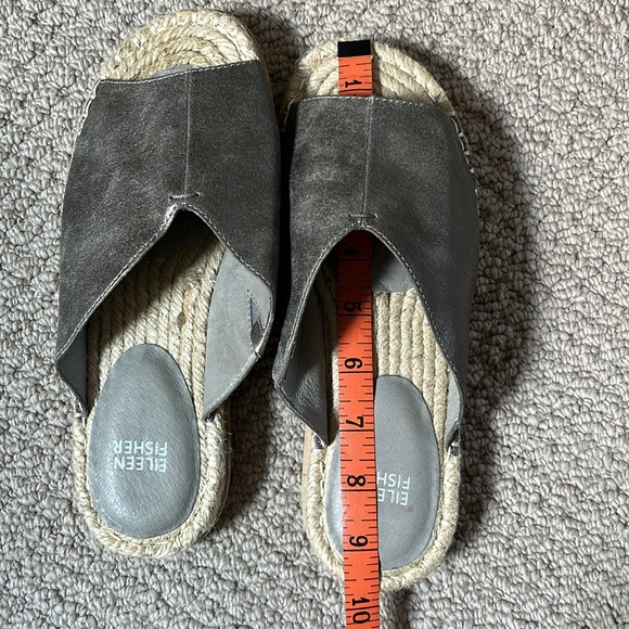 Eileen Fisher Milly Espadrille Flat Pewter Sandals Metallic - Picture 7 of 7